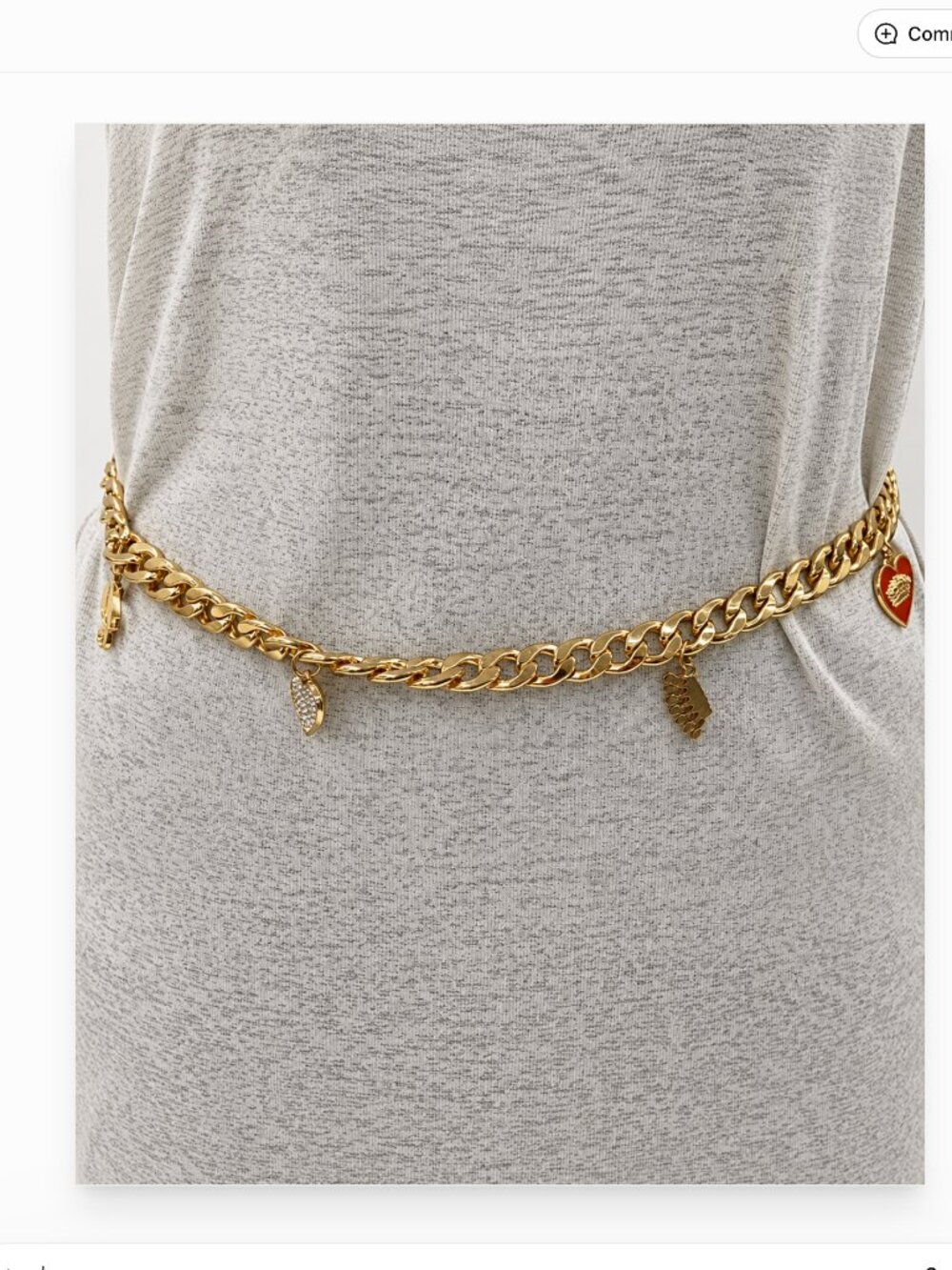 NWT Juicy Couture Gold Chain Belt Signature Logo Charms Y2K McBling M/L